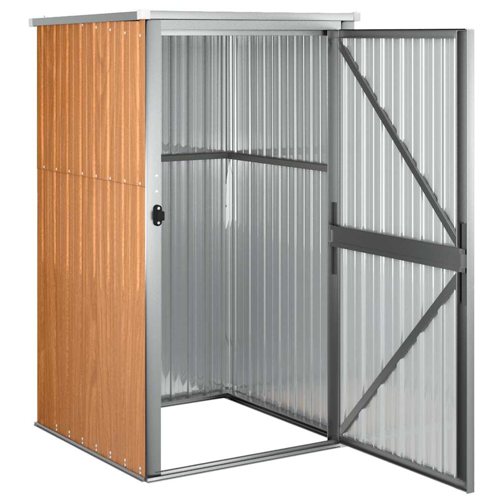 vidaXL Garden Tool Shed Brown 88x89x161 cm Galvanised Steel