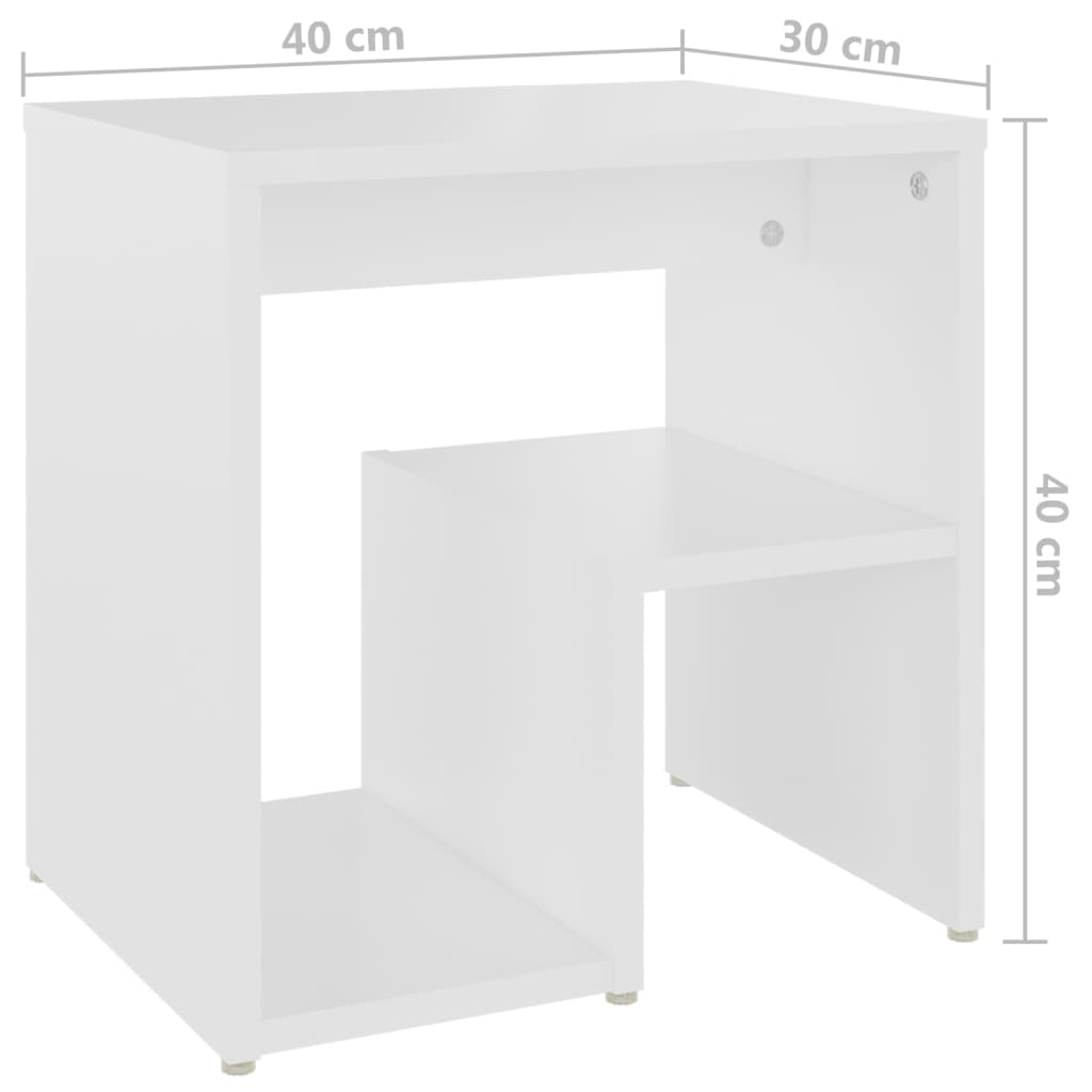 vidaXL Bed Cabinet White 40x30x40 cm Engineered Wood