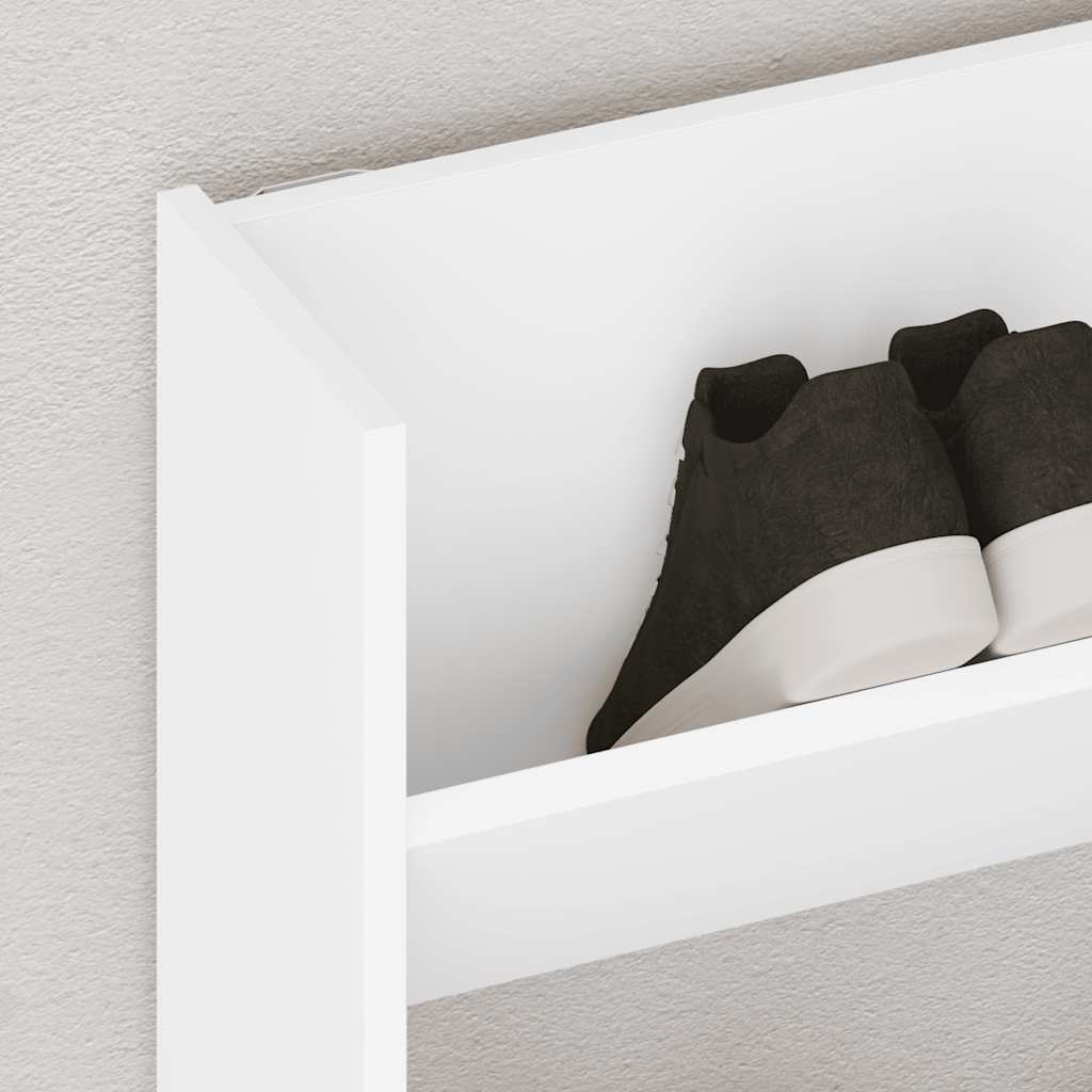 vidaXL Wall Shoe Cabinet White 80x18x60 cm Engineered Wood