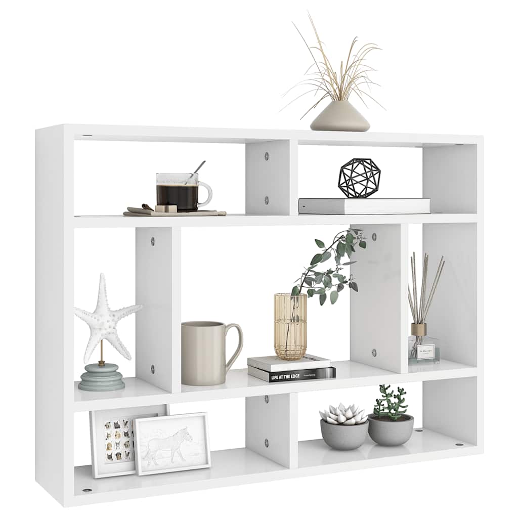 vidaXL Wall Shelf White 75x16x55 cm Engineered Wood