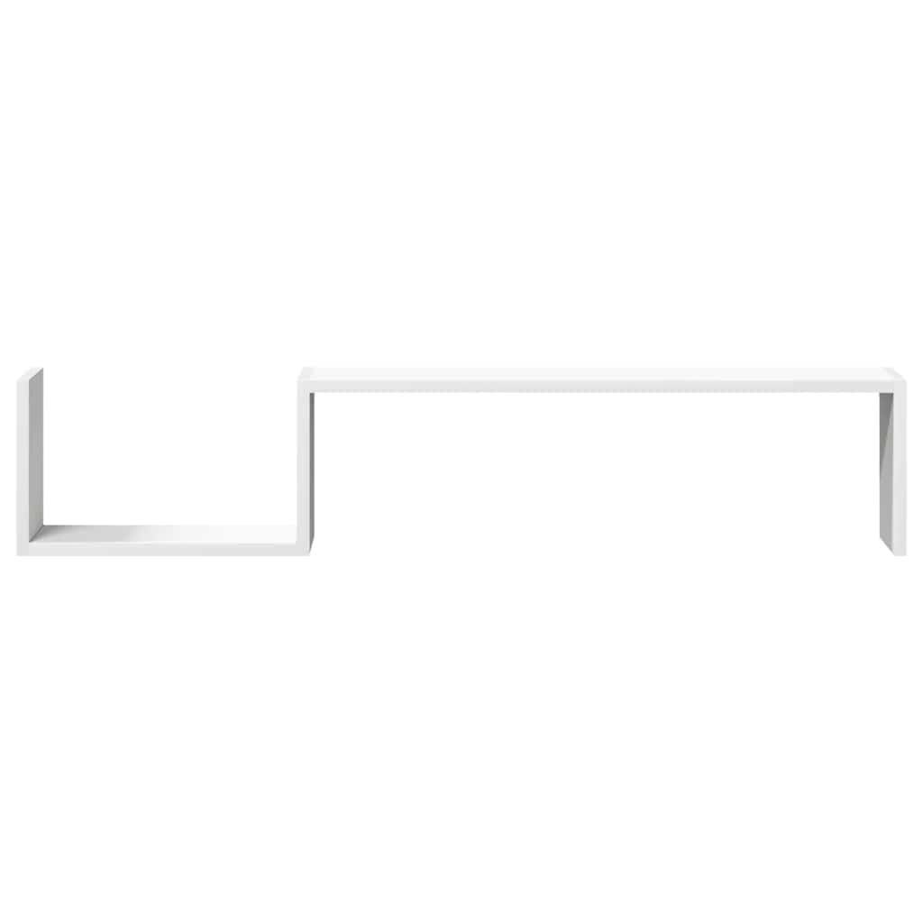 vidaXL Wall Shelf 2 pcs White 100x15x20 cm Engineered Wood