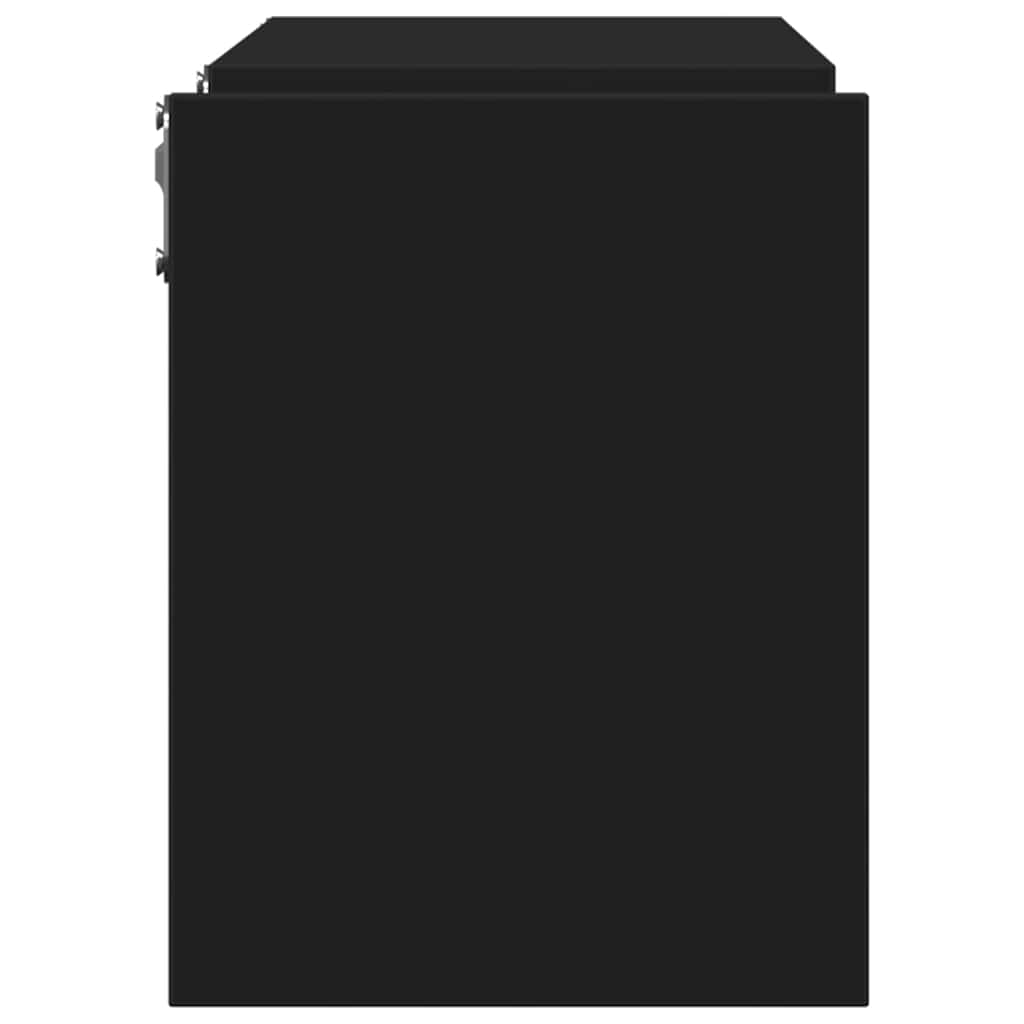 vidaXL Wall Shelf 2 pcs Black 100x15x20 cm Engineered Wood