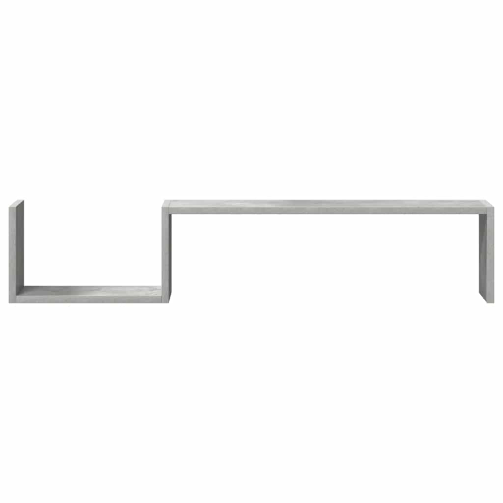 vidaXL Wall Shelf 2 pcs Concrete Grey 100x15x20 cm Engineered Wood