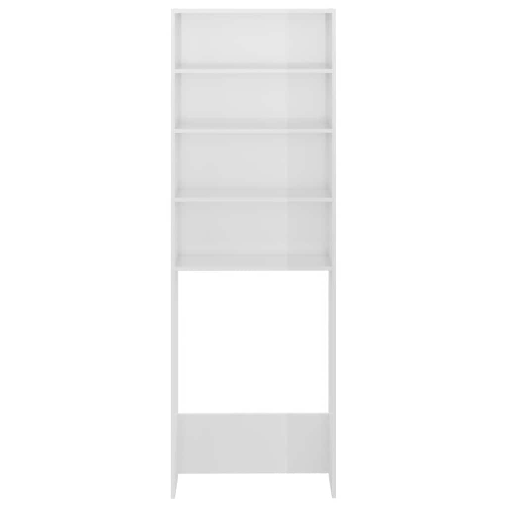 vidaXL Washing Machine Cabinet High Gloss White 64x24x190 cm