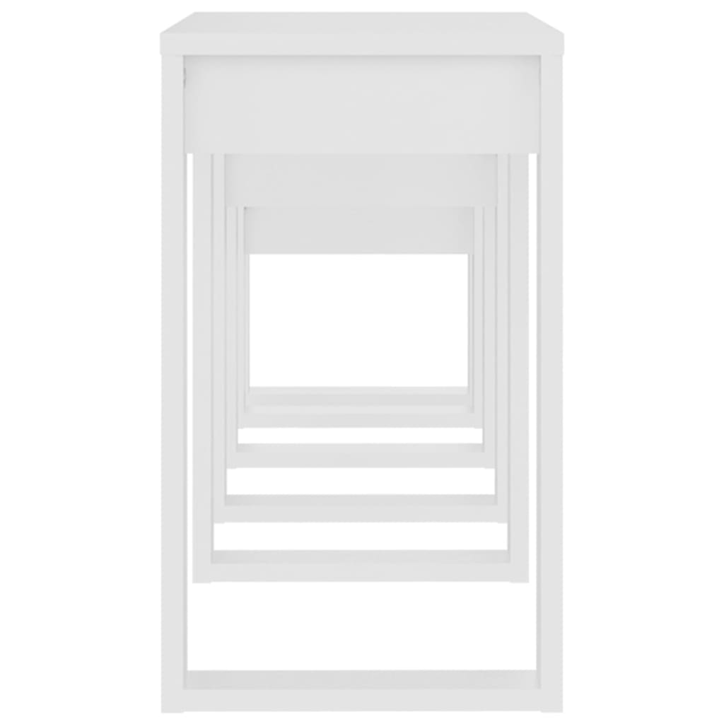 vidaXL Nesting Tables 3 pcs White Engineered Wood