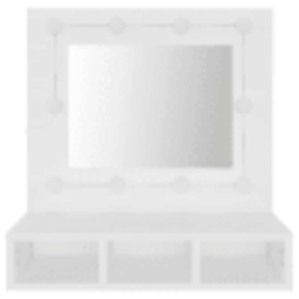 vidaXL Mirror Cabinet with LED White 60x31.5x62 cm