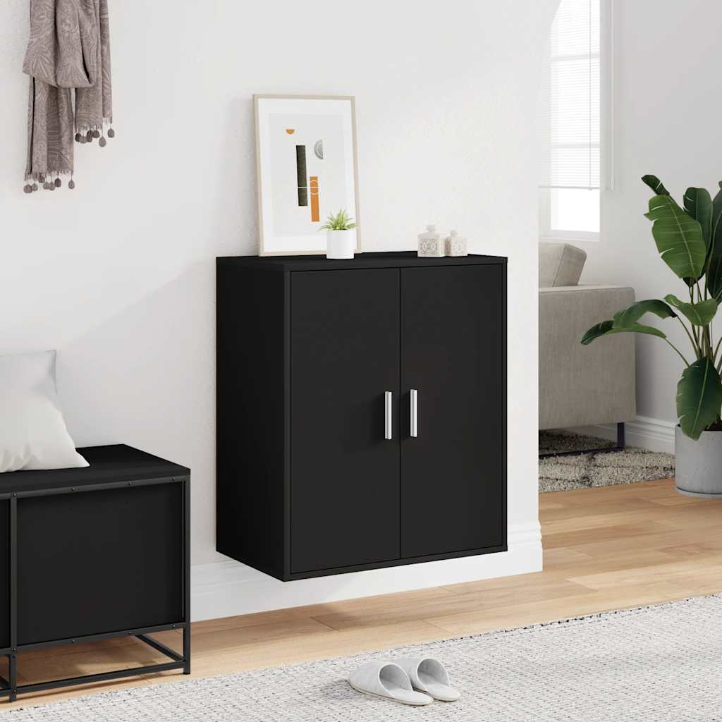 vidaXL Shoe Cabinet Black 60x35x70 cm Engineered Wood
