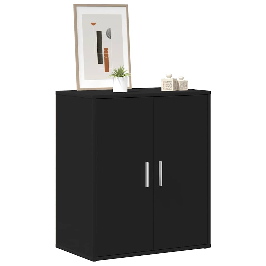 vidaXL Shoe Cabinet Black 60x35x70 cm Engineered Wood