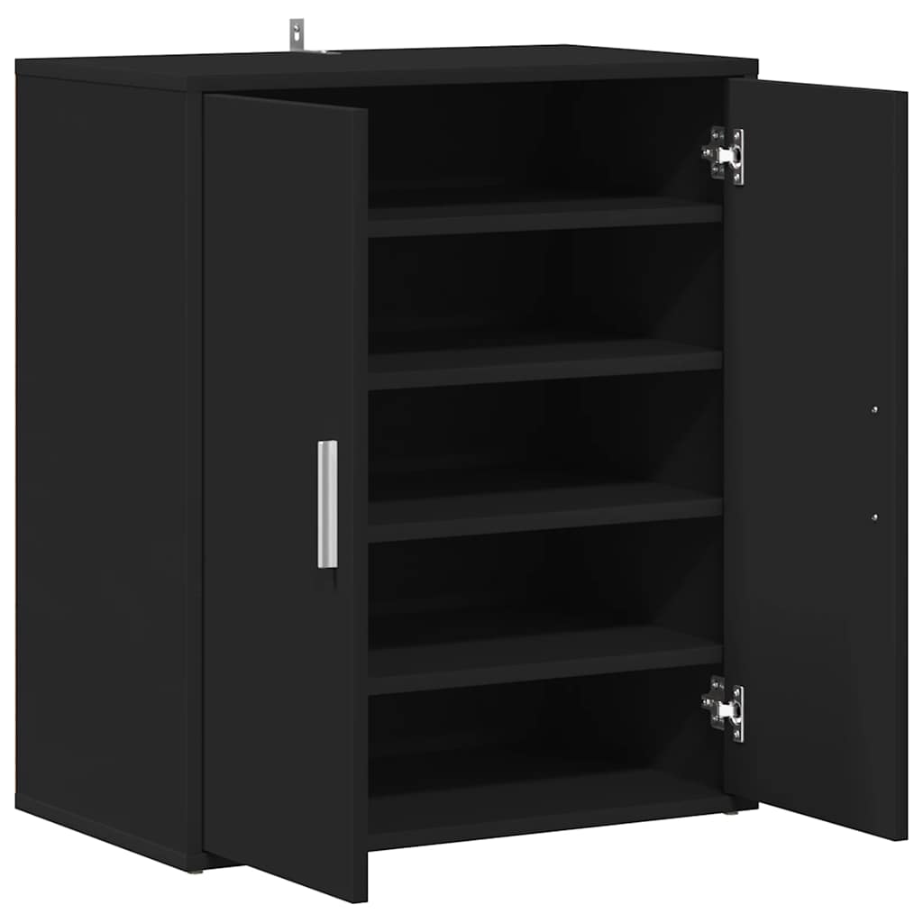vidaXL Shoe Cabinet Black 60x35x70 cm Engineered Wood