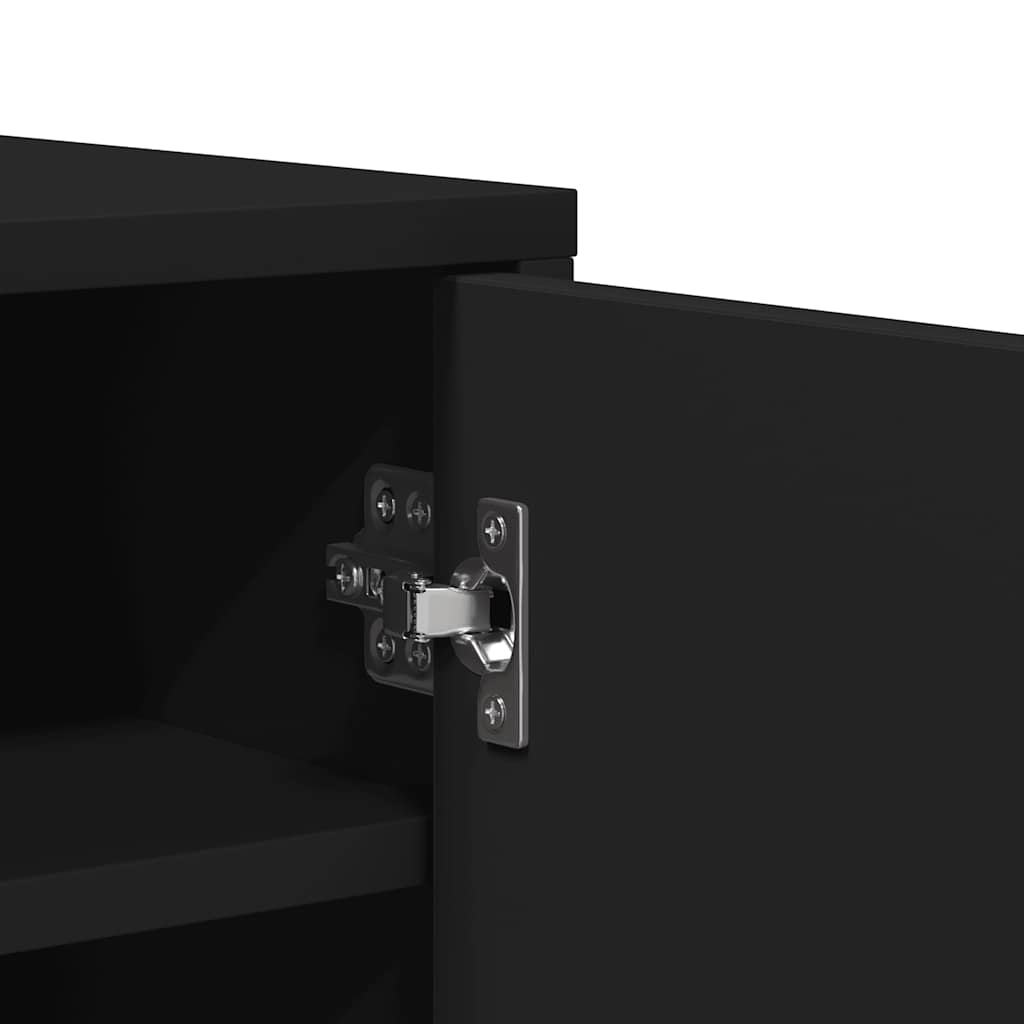 vidaXL Shoe Cabinet Black 60x35x70 cm Engineered Wood