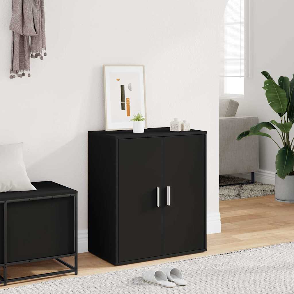 vidaXL Shoe Cabinet Black 60x35x70 cm Engineered Wood