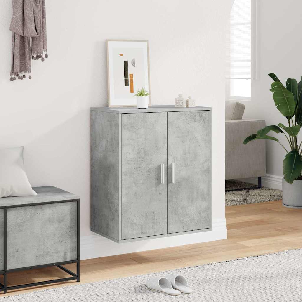 vidaXL Shoe Cabinet Concrete Grey 60x35x70 cm Engineered Wood