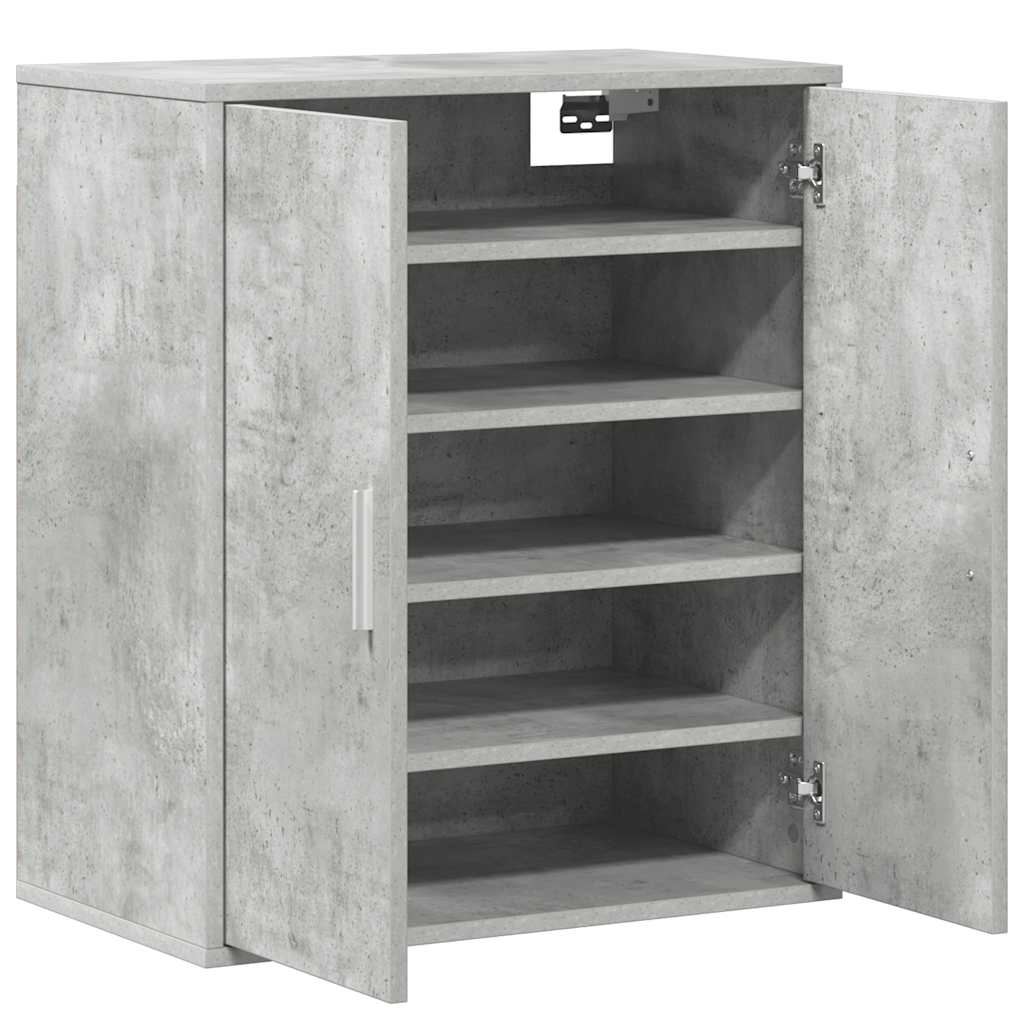 vidaXL Shoe Cabinet Concrete Grey 60x35x70 cm Engineered Wood