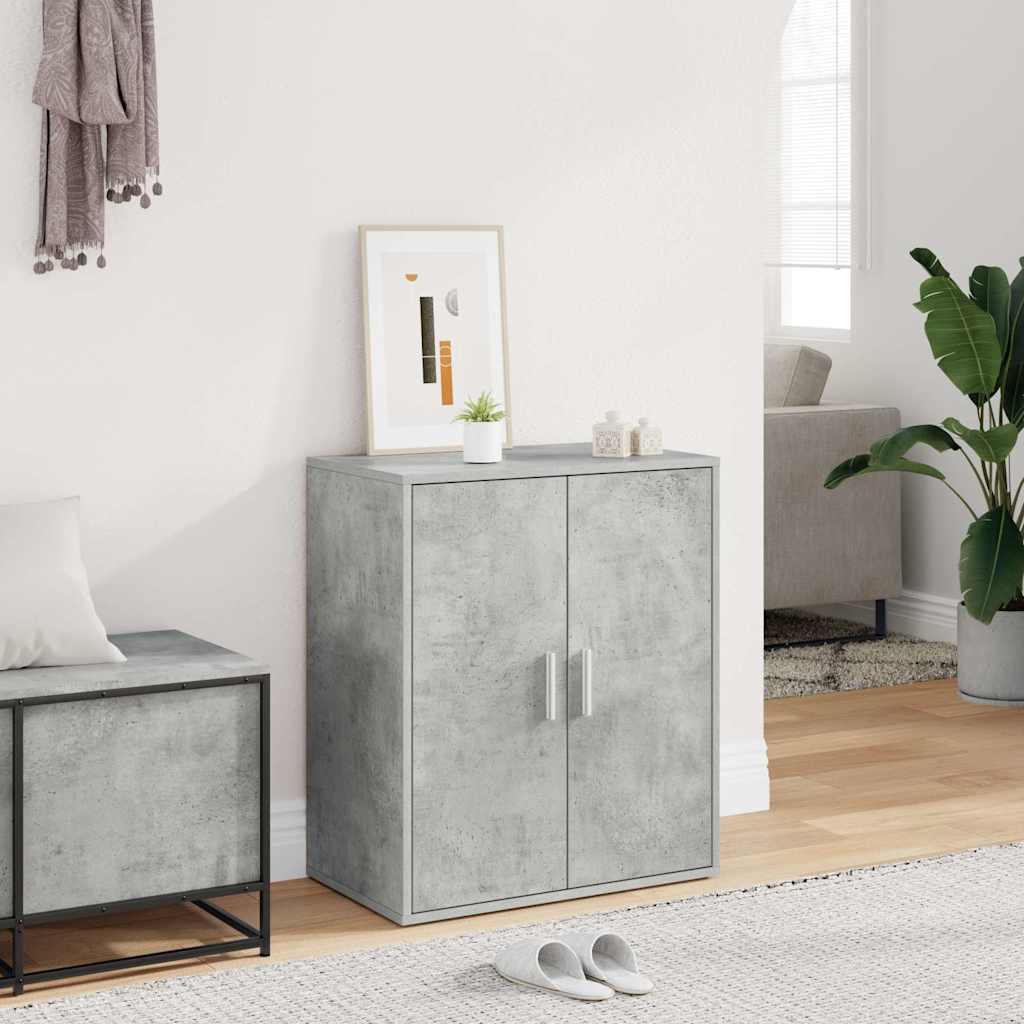 vidaXL Shoe Cabinet Concrete Grey 60x35x70 cm Engineered Wood