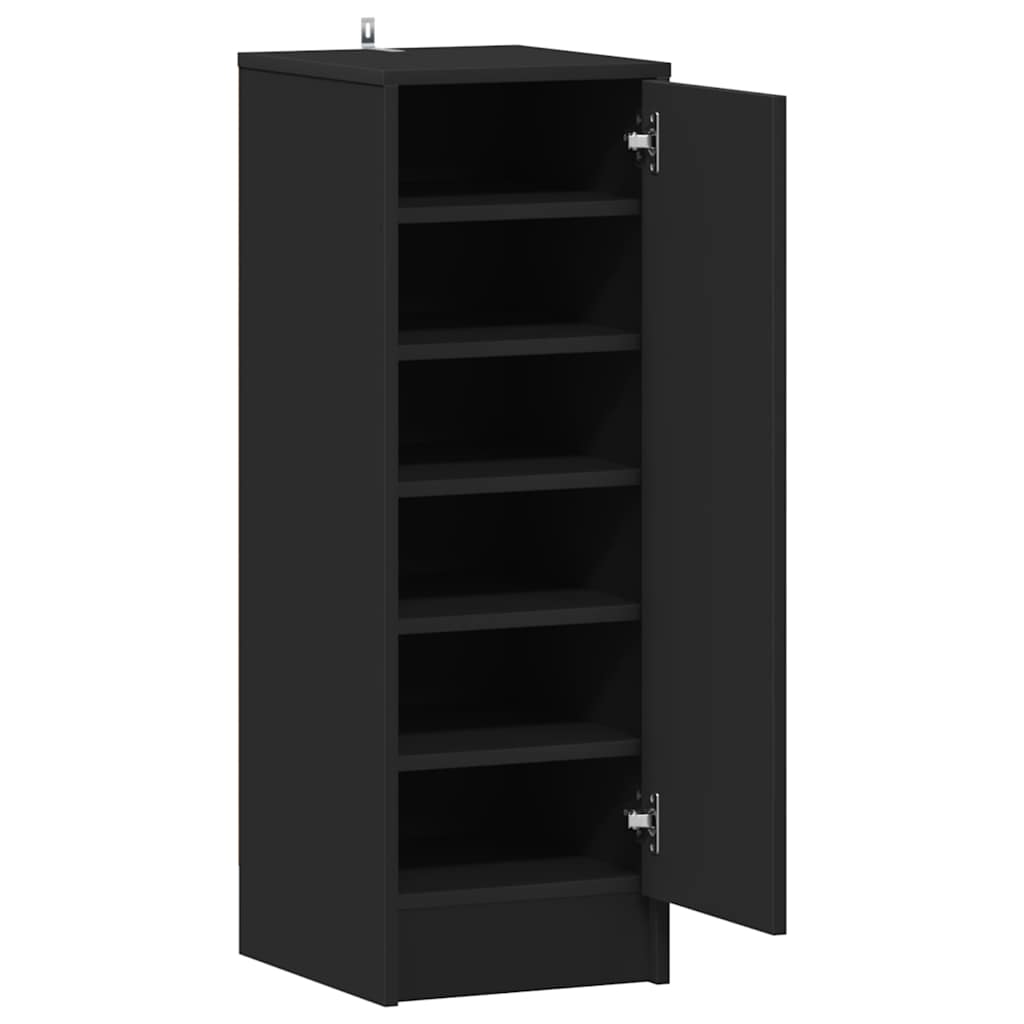 vidaXL Shoe Cabinet Black 32x35x92 cm Engineered Wood