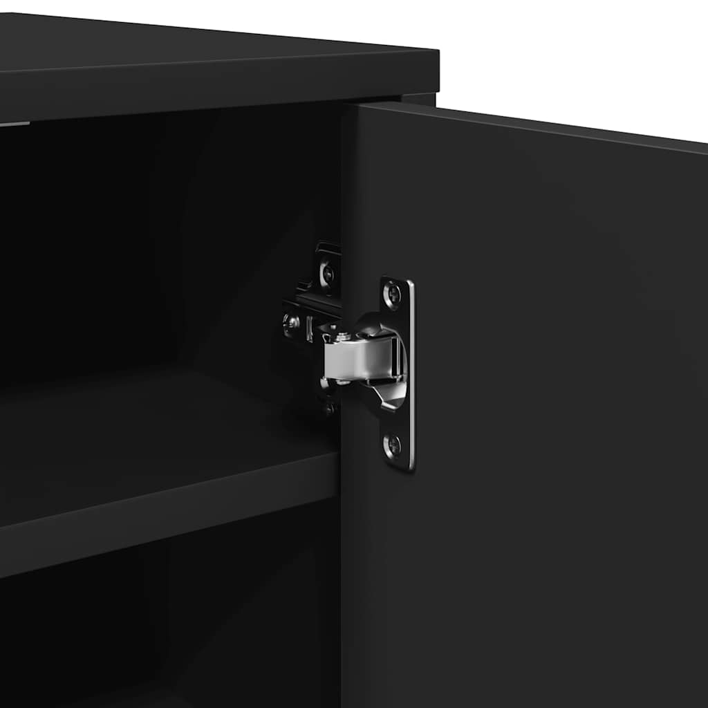 vidaXL Shoe Cabinet Black 32x35x92 cm Engineered Wood