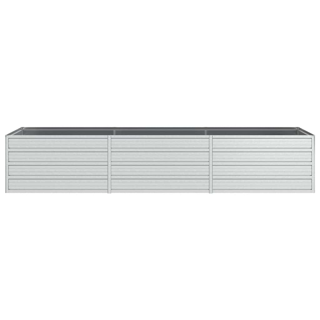 vidaXL Garden Raised Bed 240x80x45 cm Galvanized Steel Silver