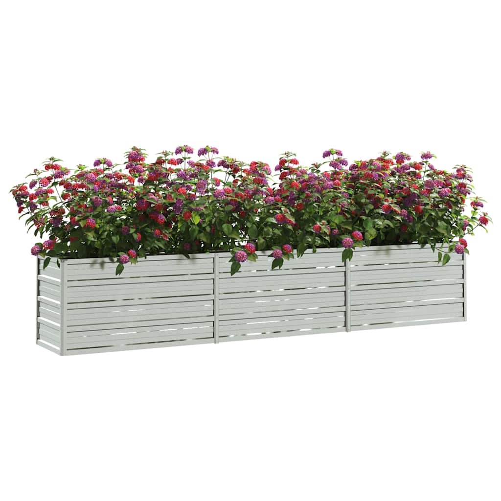 vidaXL Garden Raised Bed 240x40x45 cm Galvanized Steel Silver