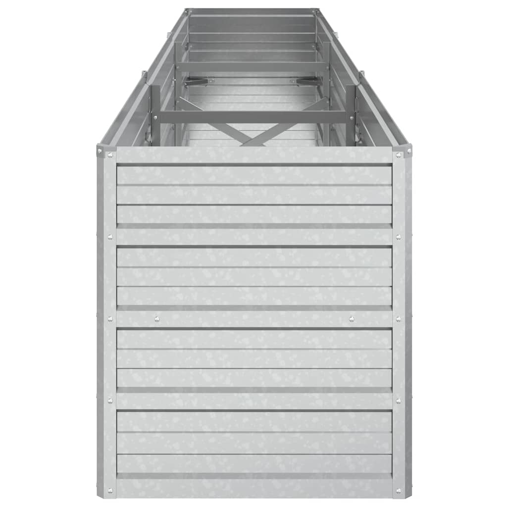 vidaXL Garden Raised Bed 240x40x45 cm Galvanized Steel Silver