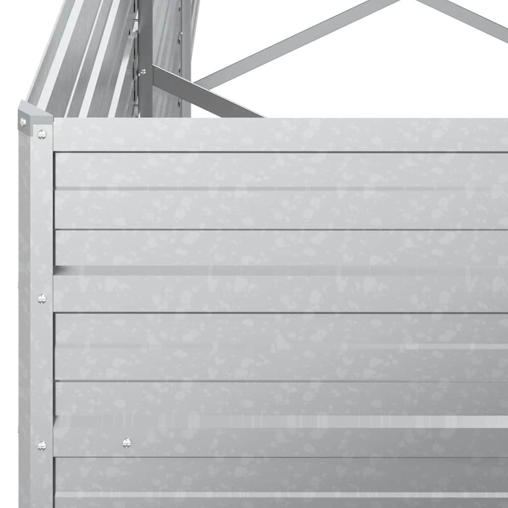vidaXL Garden Raised Bed 240x40x45 cm Galvanized Steel Silver