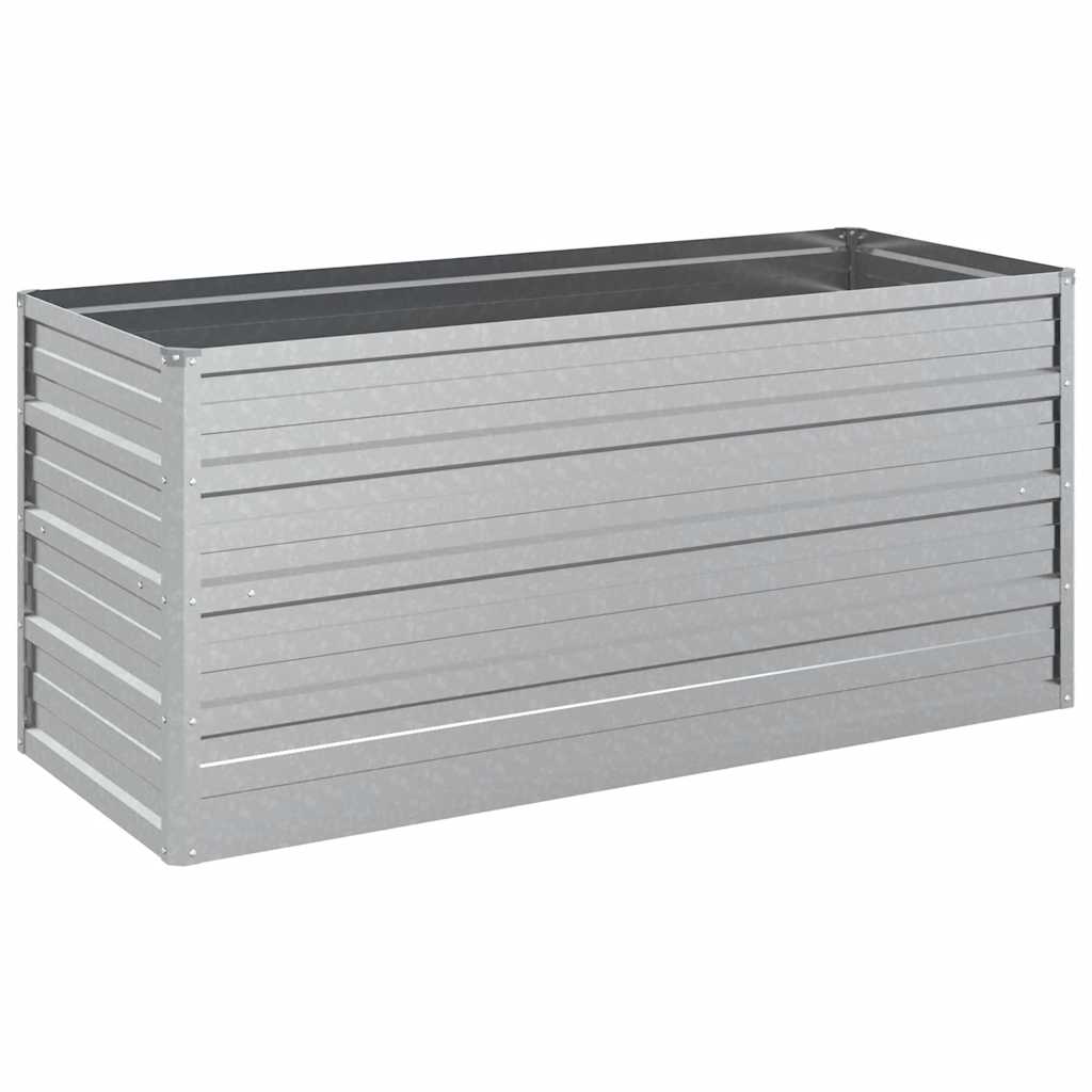 vidaXL Garden Raised Bed 100x40x45 cm Galvanized Steel Silver