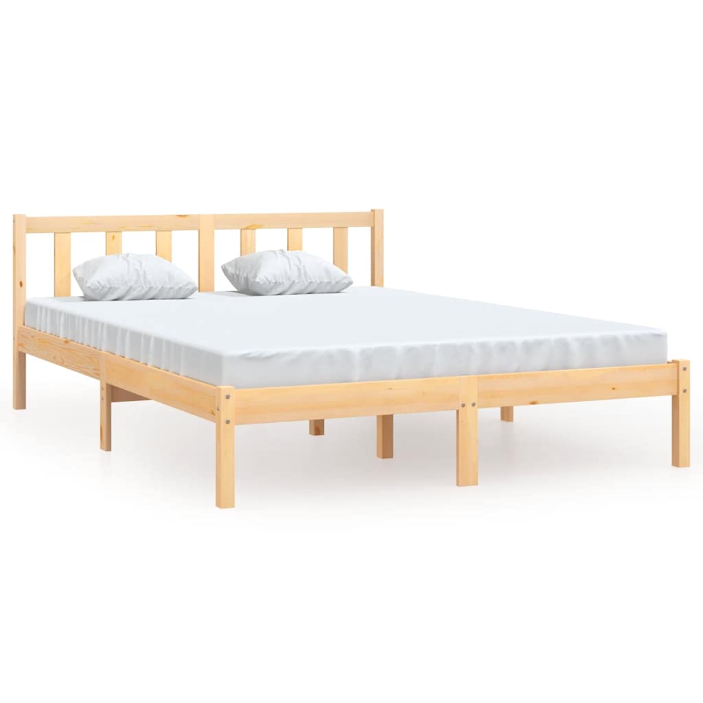 810062 vidaXL Bed Frame without Mattress Solid Wood 140x190 cm