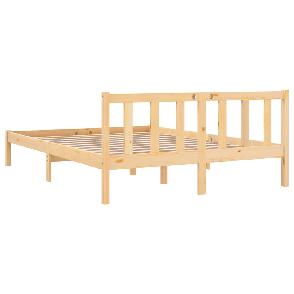 810062 vidaXL Bed Frame without Mattress Solid Wood 140x190 cm