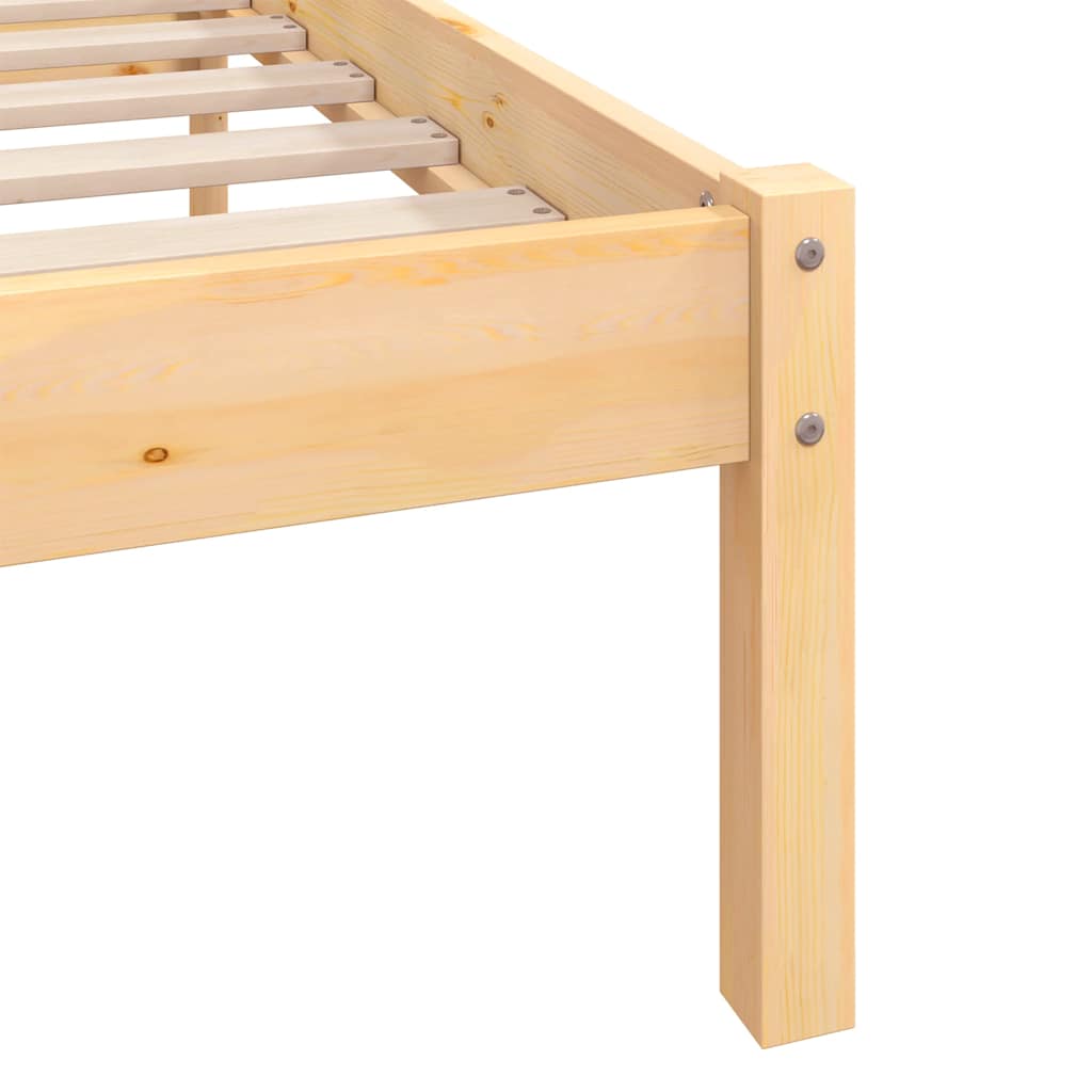 810062 vidaXL Bed Frame without Mattress Solid Wood 140x190 cm