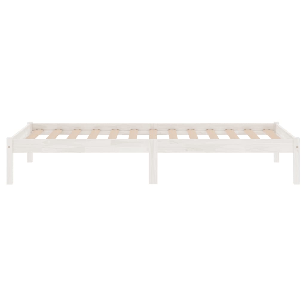 810003 vidaXL Bed Frame without Mattress White Solid Wood 90x200 cm