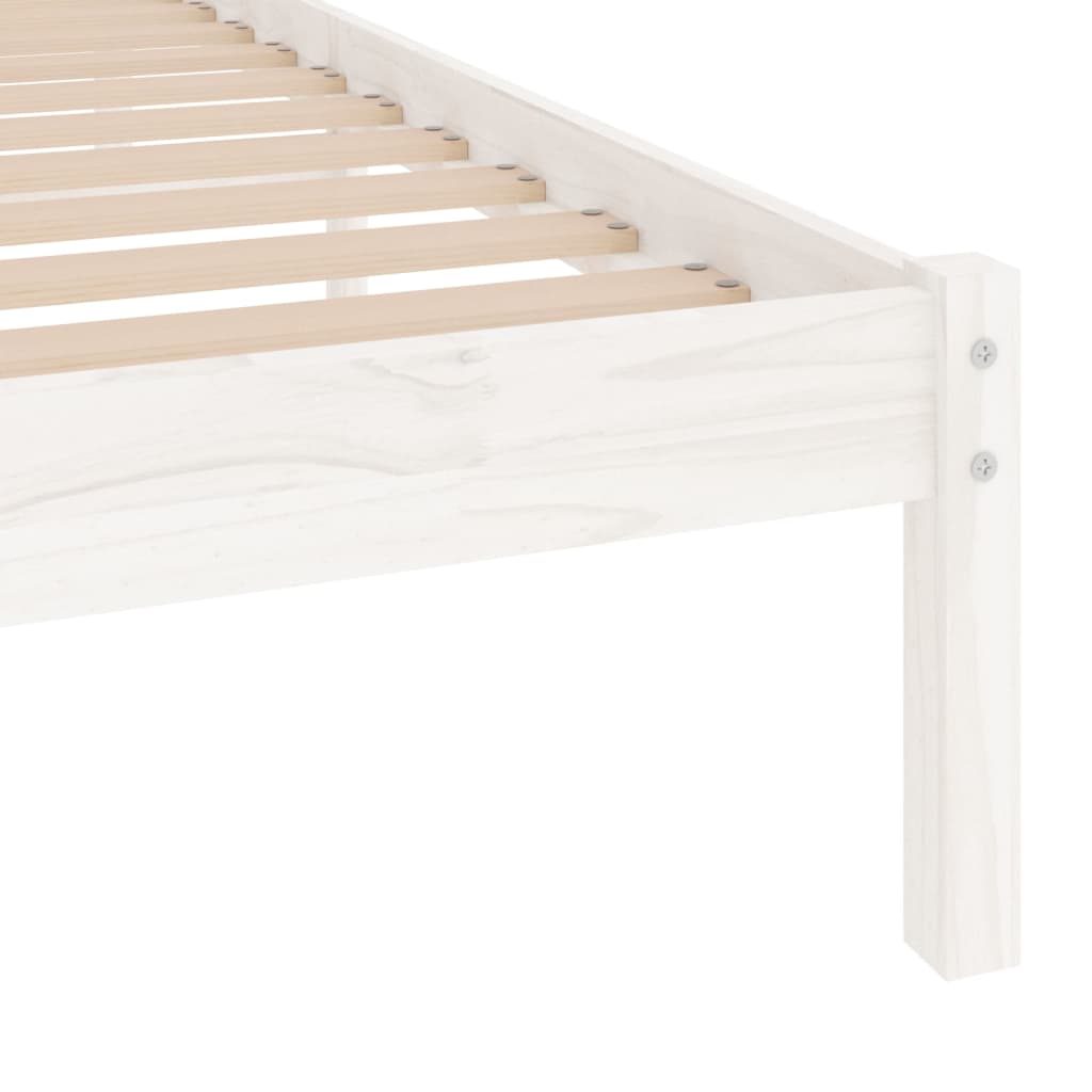 810003 vidaXL Bed Frame without Mattress White Solid Wood 90x200 cm