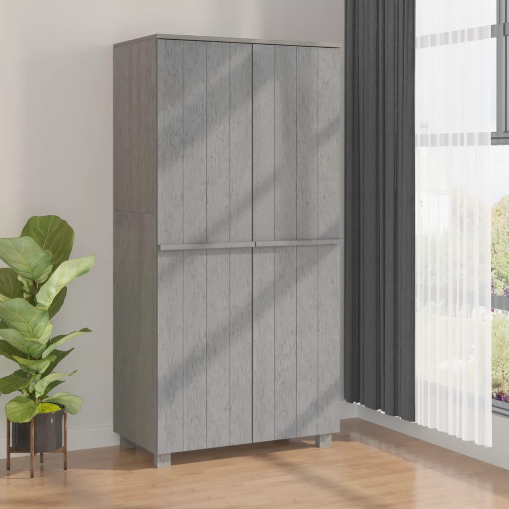 vidaXL Wardrobe HAMAR Light Grey 89x50x180 cm Solid Wood Pine