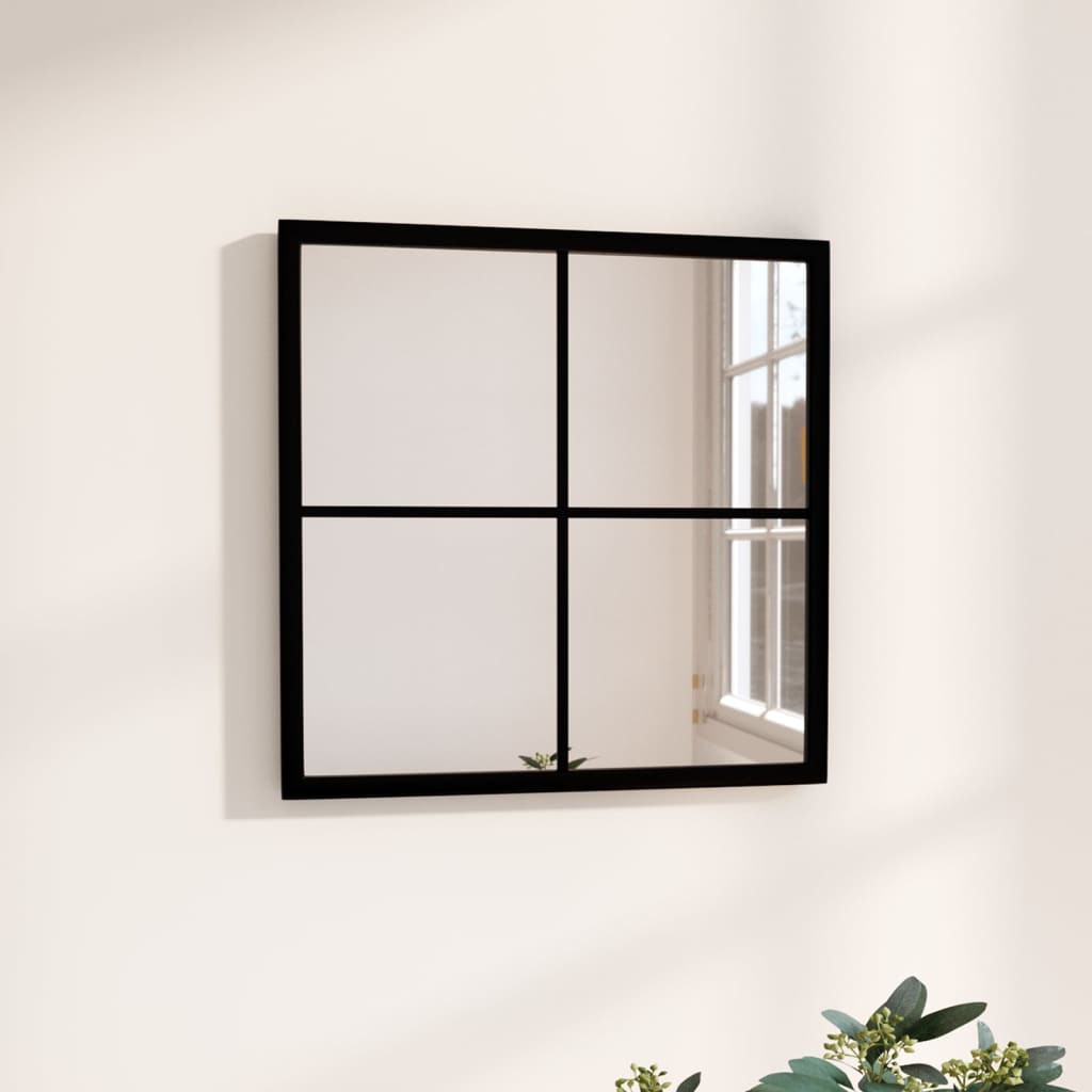 vidaXL Wall Mirror Black 40x40 cm Metal