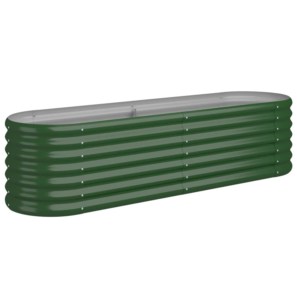 vidaXL Garden Raised Bed Galvanised Steel 152x40x36 cm Green