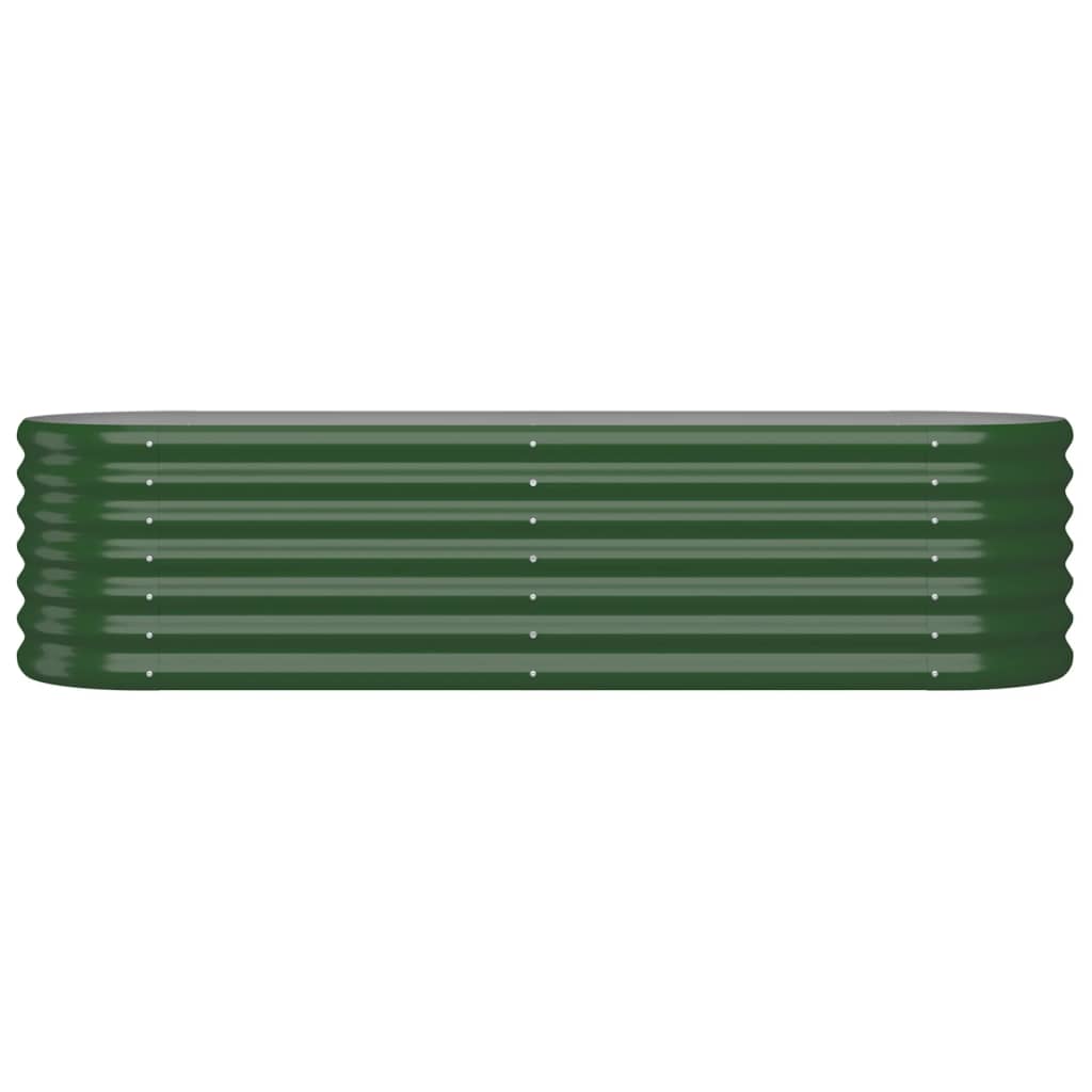 vidaXL Garden Raised Bed Galvanised Steel 152x40x36 cm Green