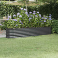 vidaXL Garden Raised Bed Galvanised Steel 224x40x36 cm Anthracite