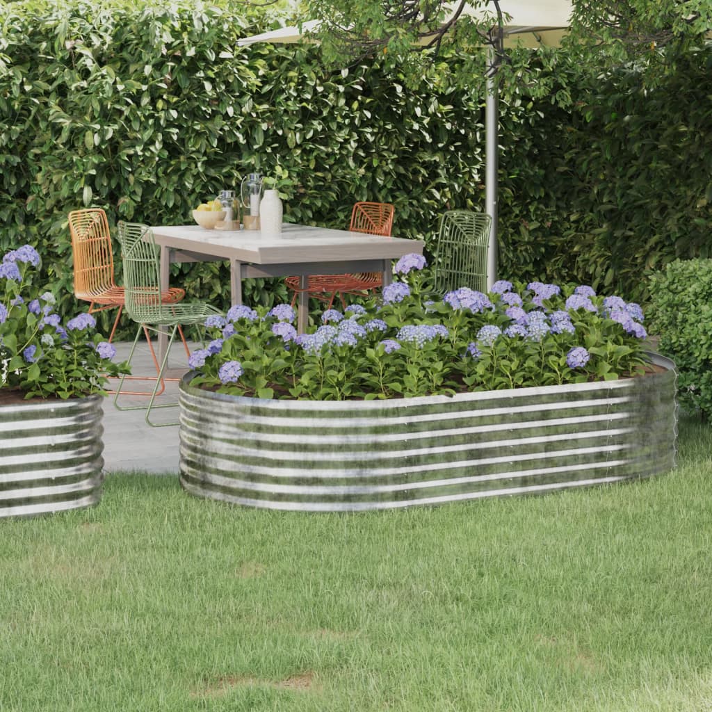 vidaXL Garden Raised Bed Galvanised Steel 175x100x36 cm Silver
