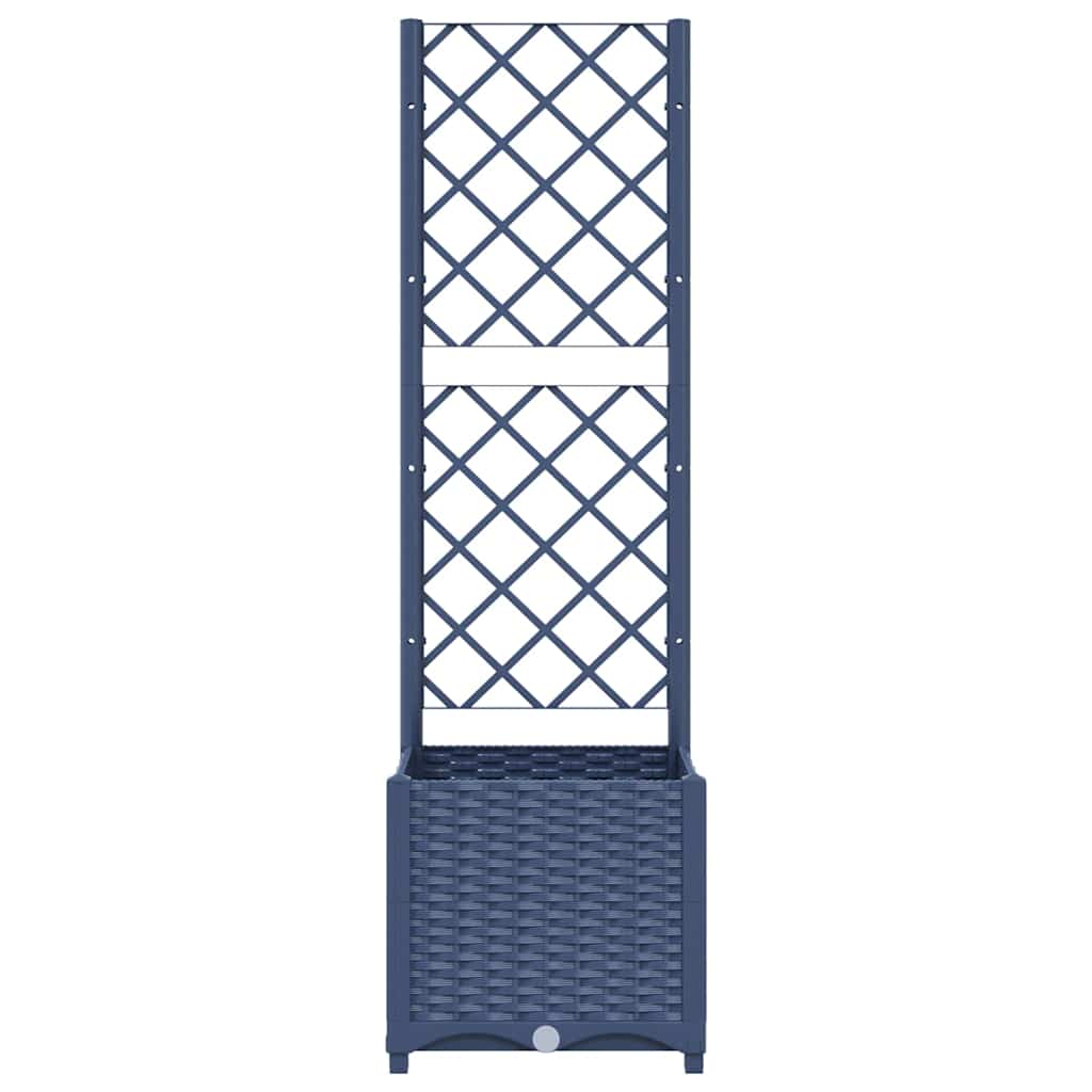 vidaXL Garden Planter with Trellis Blue Grey 40x40x136 cm PP