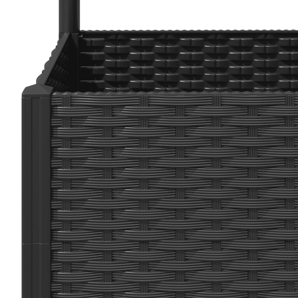 vidaXL Garden Planter with Trellis Black 120x40x136 cm PP