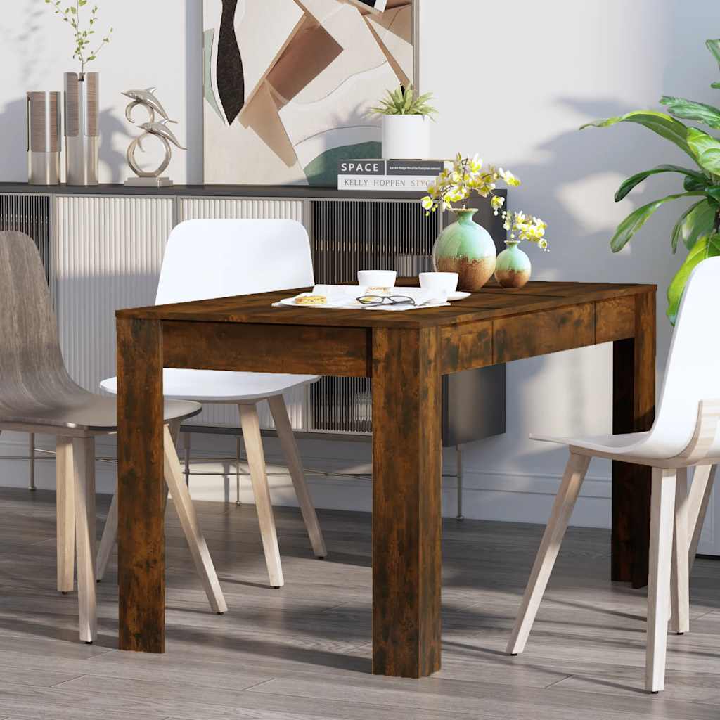 vidaXL Dining Table Smoked Oak 140x74.5x76 cm Engineered Wood