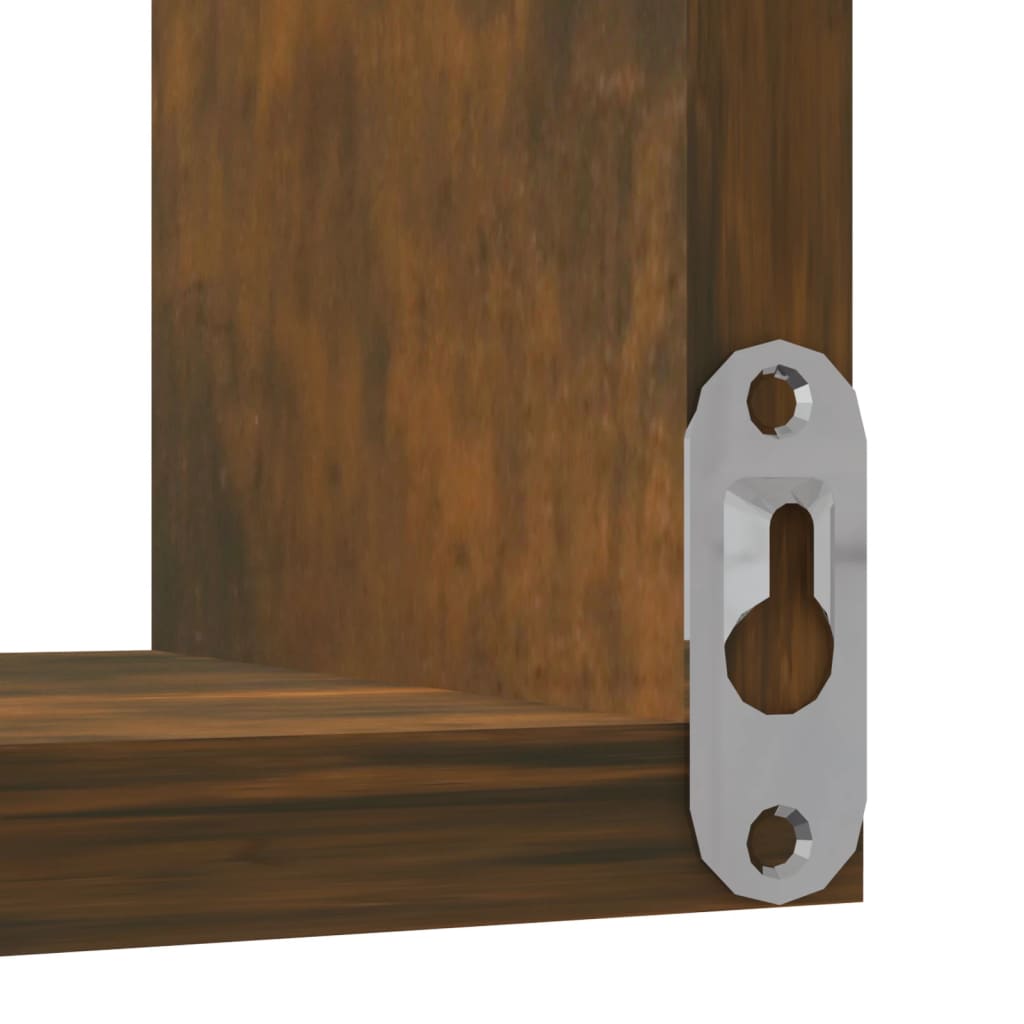 vidaXL Wall Corner Shelves 2 pcs Smoked Oak 40x40x50 cm Engineered Wood