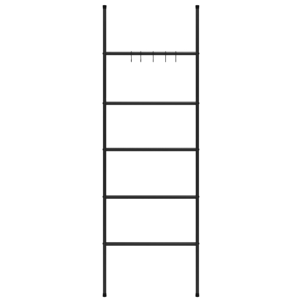 vidaXL Towel Rack Ladder with 5 Tiers Black 58x175 cm Iron