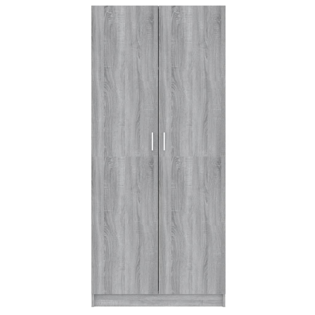 vidaXL Wardrobe Grey Sonoma 80x50x180 cm Engineered Wood