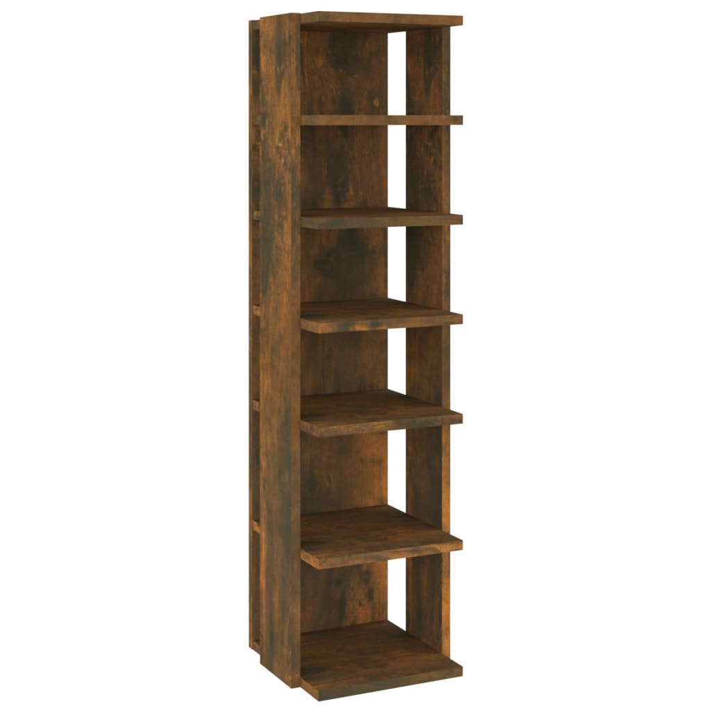 vidaXL Shoe Rack Smoked Oak 27.5x27x102 cm Engineered Wood