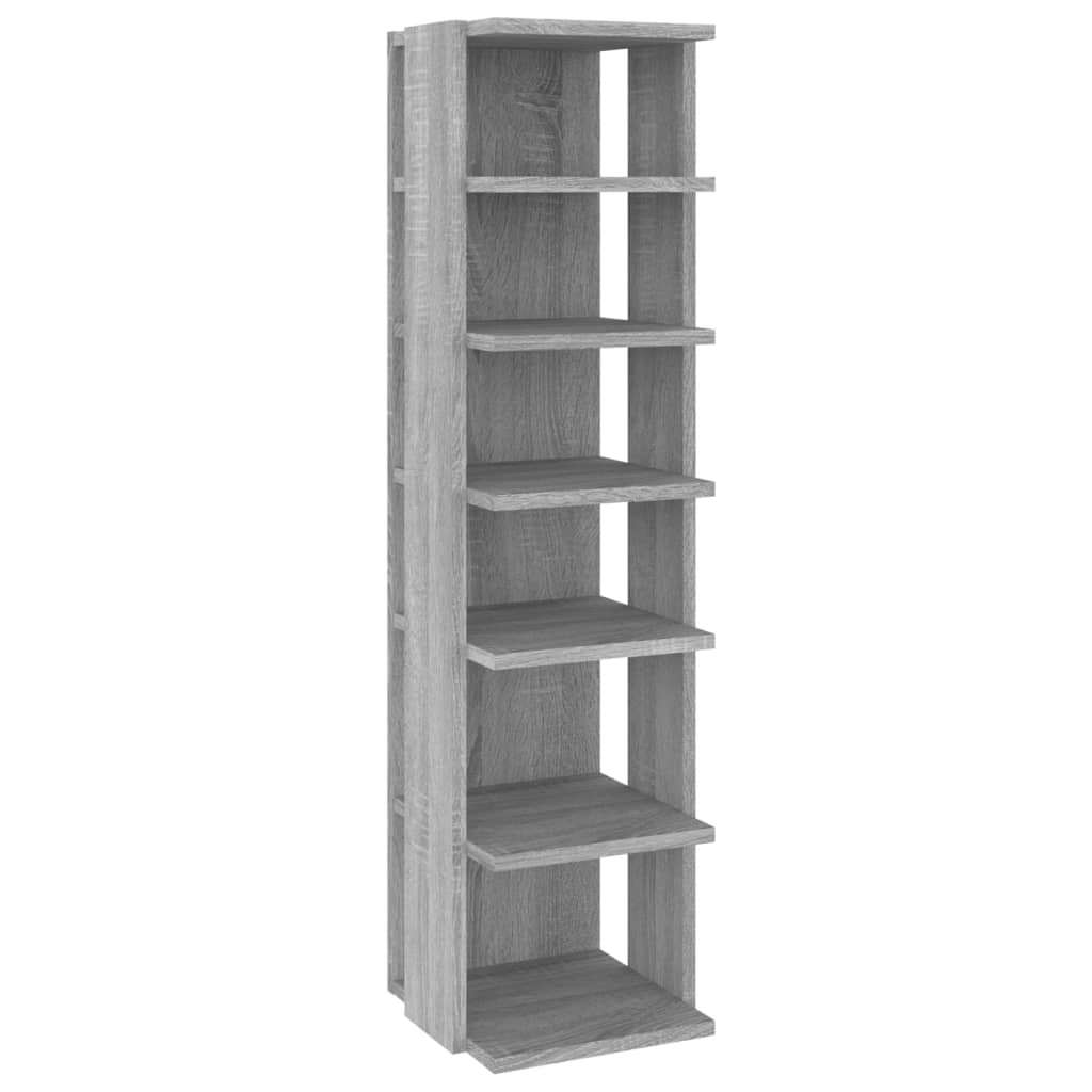 vidaXL Shoe Racks 2 pcs Grey Sonoma 27.5x27x102 cm Engineered Wood