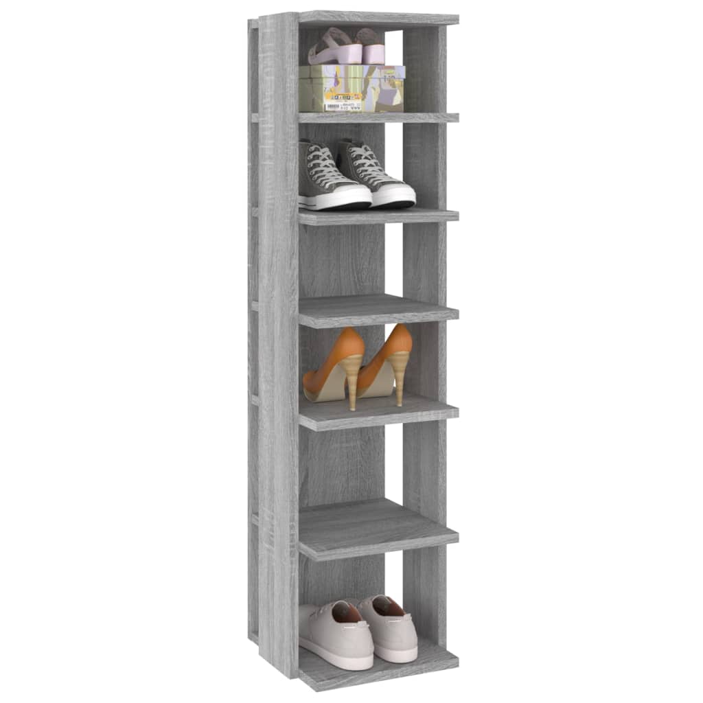 vidaXL Shoe Racks 2 pcs Grey Sonoma 27.5x27x102 cm Engineered Wood