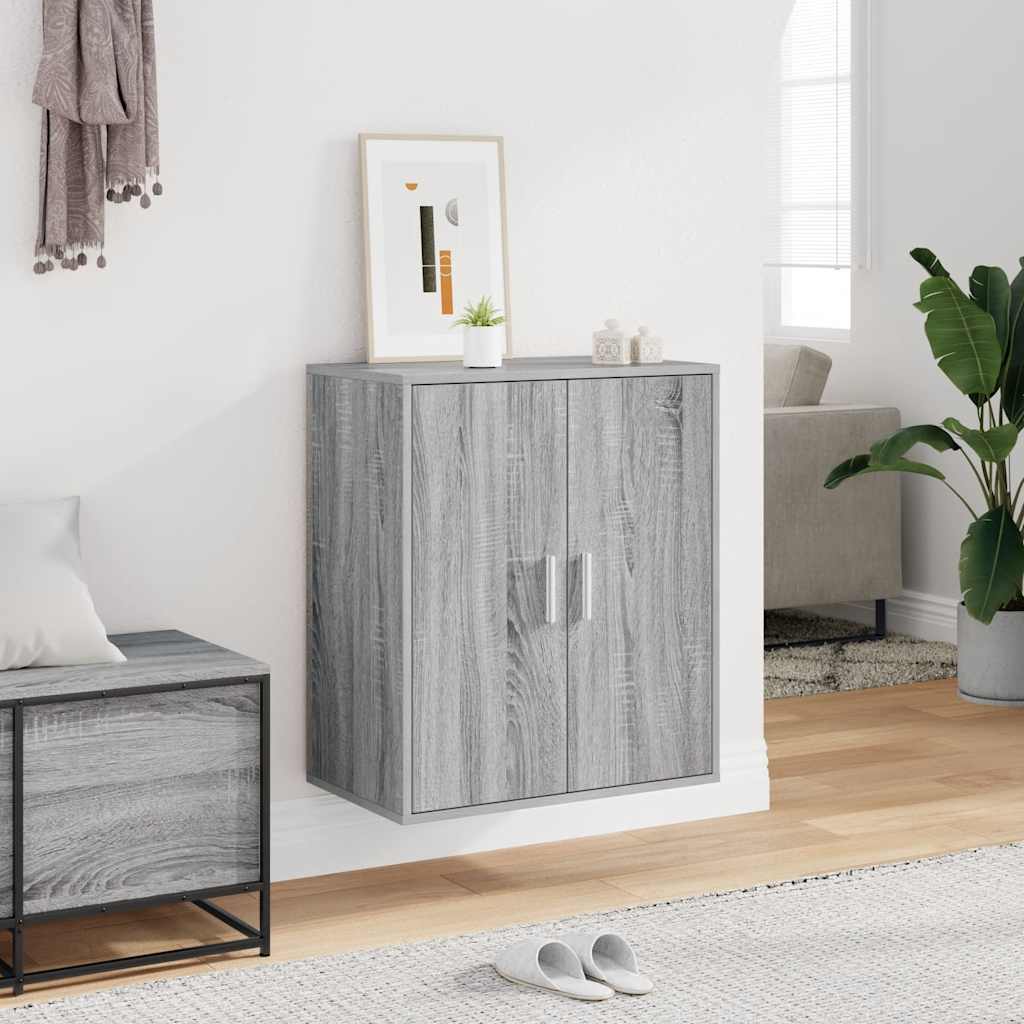 vidaXL Shoe Cabinet Grey Sonoma 60x35x70 cm Engineered Wood