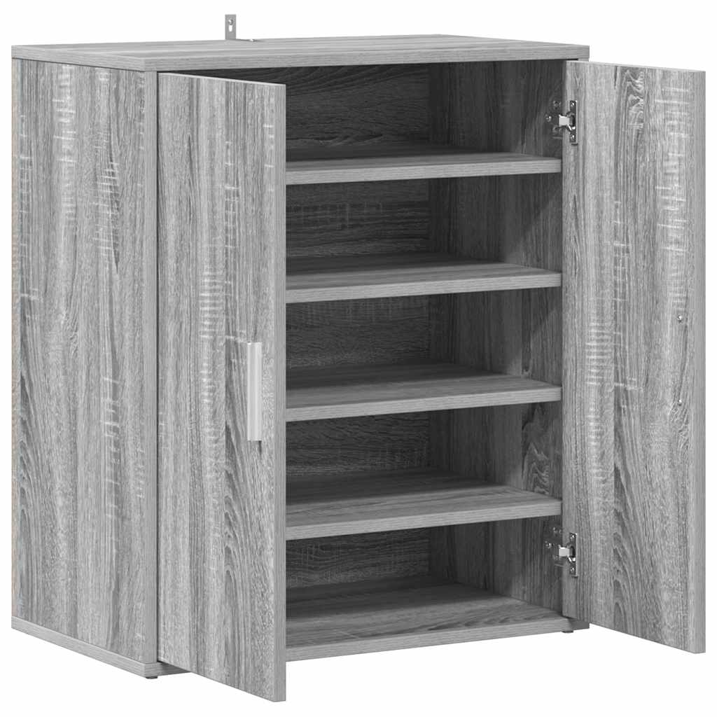 vidaXL Shoe Cabinet Grey Sonoma 60x35x70 cm Engineered Wood