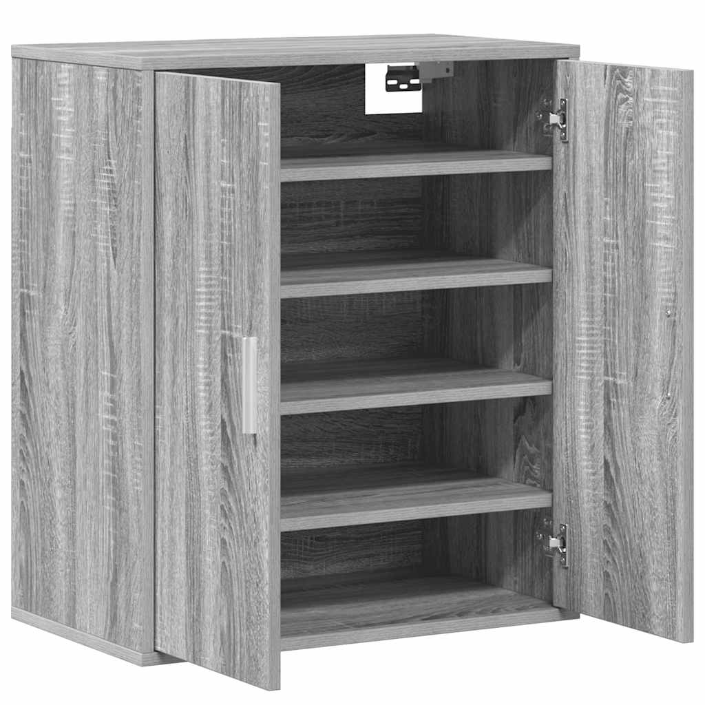 vidaXL Shoe Cabinet Grey Sonoma 60x35x70 cm Engineered Wood