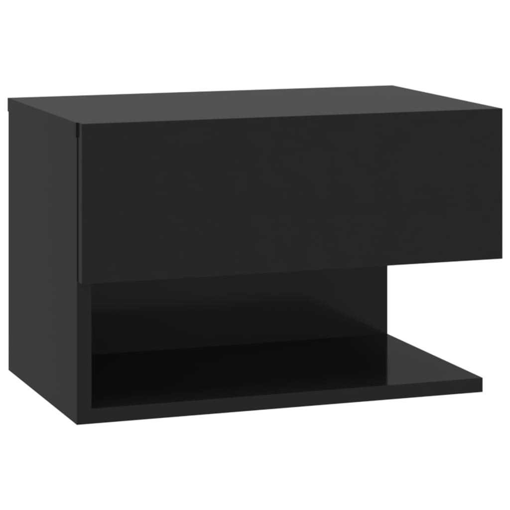 vidaXL Wall-mounted Bedside Cabinets 2 pcs Black
