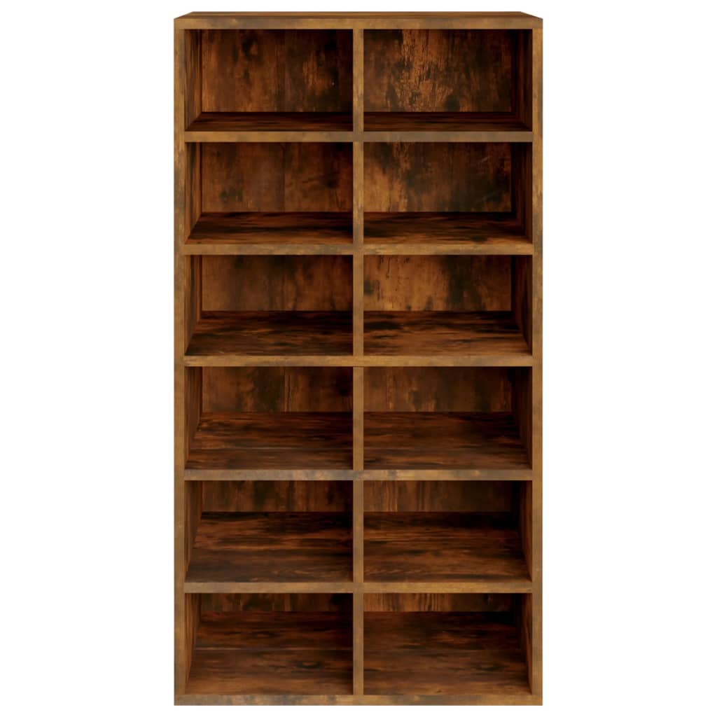 vidaXL Shoe Rack Smoked Oak 54x34x100.5 cm Engineered Wood